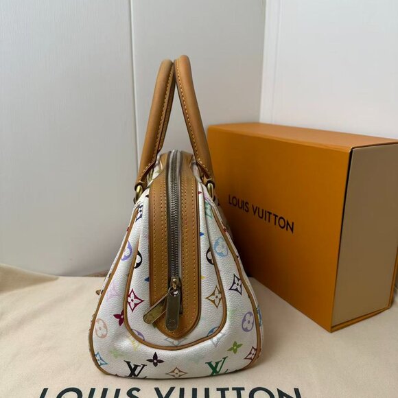 Louis Vuitton White Tricolor Coated Handbag - Picture 3 of 8